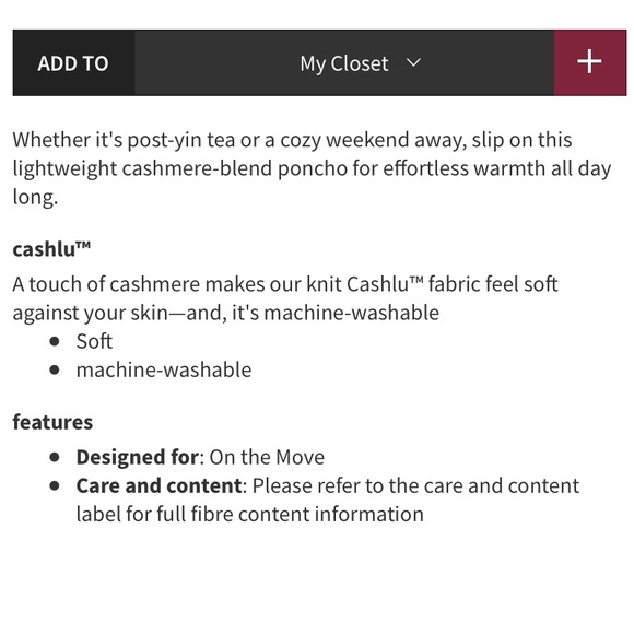 NWT - Lululemon Be At Ease Poncho - One Size - Picture 6 of 6